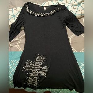 Small Black Dress all rhinestones are on cross